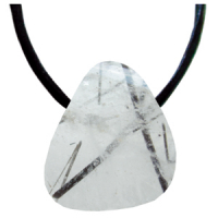 Turmalinquarz Schmeichelstein gebohrt ca. 2-4cm