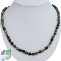 Moosachat 6mm Kugelkette ca. 45cm lang