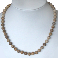 Landschaftsjaspis 8mm Kugelkette ca. 50cm lang