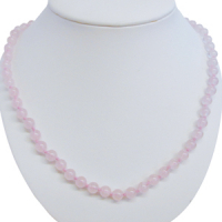 Rosenquarz 8mm Kugelkette ca. 45cm lang