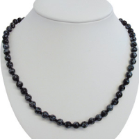Schneeflockenobsidian 8mm Kugelkette ca. 50cm lang
