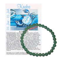 Aventurin grün 6mm Sternzeichen Kugelarmband Krebs