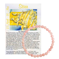 Rosenquarz 6mm Sternzeichen Kugelarmband Stier