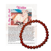 Roter Jaspis 6mm Sternzeichen Kugelarmband Widder