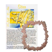 Rosenquarz Monatsstein Splitter Armband Stier