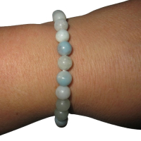 AMAZONIT Armband Edelstein SCHMUCK 8mm Kugeln elastisches Kugelarmband