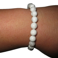 Magnesit 8mm Kugelarmband elastisches Edelsteinarmband