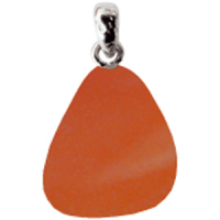 Alabaster orange Anhänger ca. 2-3cm mit Silberöse