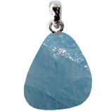 Calcit blau Anhänger ca. 2-3cm mit Silberöse