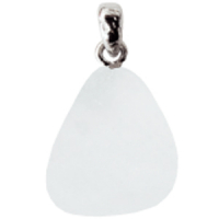 Calcit weiß Anhänger ca. 2-3cm mit Silberöse