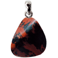 Mahagoniobsidian Anhänger ca. 2-3cm mit Silberöse