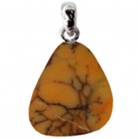 Moosopal beige Anhänger ca. 2-3cm mit Silberöse