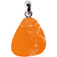 Orangencalcit Anhänger ca. 2-3cm mit Silberöse