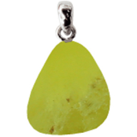Prehnit Anhänger ca. 2-3cm mit Silberöse