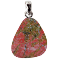 Unakit Anhänger ca. 2-3cm mit Silberöse