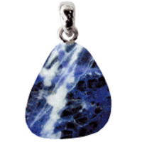 Sodalith Anhänger ca. 2-3cm mit Silberöse