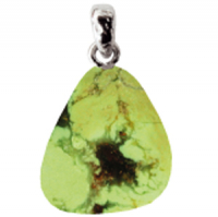 Zitronenchrysopras Anhänger ca. 2-3cm mit Silberöse