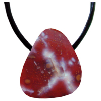 Fleischachat Schmeichelstein gebohrt, ca. 2-4cm