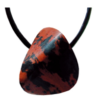 Mahagoniobsidian Schmeichelstein gebohrt ca. 2-4cm