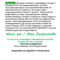 Omega 3 Fettsäuren EPA & DHA 120 Softgel Kapseln. Die mehrfach ungesättigten Omega-3-Fettsäuren EPA (Eicosapentaensäure) und DHA (Docosahexaensäure) sind essentielle Nährstoffe mit vitaminähnlichen Funktionen.