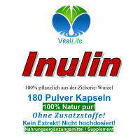 Inulin aus der Zichorie-Wurzel 180 Pulver Kapseln