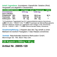 Aroniabeere OPC + Antioxidantien + Vitamine C+E+K 120 Kapseln