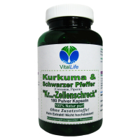 Kurkuma & Schwarzer Pfeffer 180 Pulver Kapseln