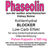 Phaseolin weiße Kidney Bohne 360 Pulver Kapseln
