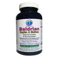 SCHLAF GUT 180 Gute NACHT Kapseln 100% NATUR pur - BALDRIAN + HOPFEN + MELISSE - Nerven beruhigen - entspannen - gesund schlafen [ohne ZUSATZSTOFFE]