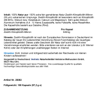 Zeolith Klinoptilolith 180 Kapseln NATUR pur OHNE Zusatzstoffe