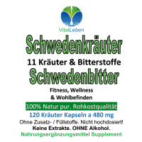 Schwedenkräuter 11 Kräuter & Bitterstoffe 120 Pulver Kapseln
