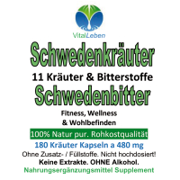 Schwedenkräuter 11 Kräuter & Bitterstoffe 180 Pulver Kapseln