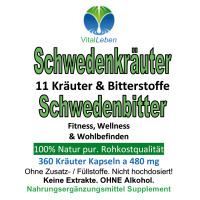Schwedenkräuter 11 Kräuter & Bitterstoffe 360 Pulver Kapseln