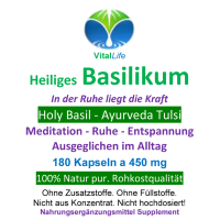 Basilikum Holy Basil Ayurveda Tulsi 180 Kapseln