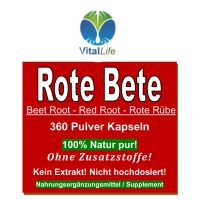 Rote Bete, Rote Beete 360 Pulver Kapseln