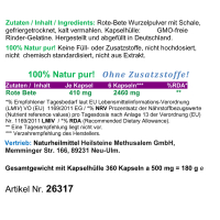 Rote Bete, Rote Beete 360 Pulver Kapseln