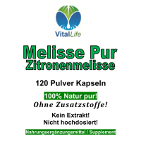 Melisse Zitronenmelisse 120 Kapseln NERVENKRAUT FRAUENWOHL HERZTROST 100% NATUR PUR - OHNE Zusatzstoffe!