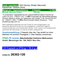 Mumijo Shilajit 120 Kapseln Maumasil Resin - GOLD des HIMALAYA - 100% NATUR pur. OHNE Zusatzstoffe!