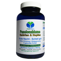 Passionsblume, Baldrian & Hopfen, Gute Nacht, 120 Pulver Kapseln