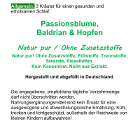 Passionsblume, Baldrian & Hopfen, Gute Nacht, 120 Pulver Kapseln