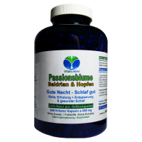 Passionsblume, Baldrian & Hopfen, Gute Nacht, 360 Pulver Kapseln
