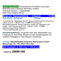 Passionsblume, Baldrian & Hopfen, Gute Nacht, 360 Pulver Kapseln