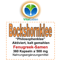Bockshornklee Fenugreek aktiviert kalt gemahlen 360 Pulver Kapseln