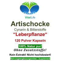 Artischocke Leberpflanze 120 Pulver Kapseln