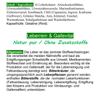 Leber Liver Bitterstoffe & Bitterkräuter Komplex 120 Kapseln 16 Leberkräuter NATUR pur Keine Extrakte OHNE ZUSATZSTOFFE.