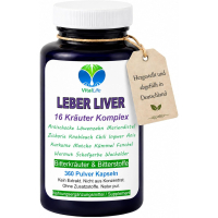 Leber Liver Bitterstoffe & Bitterkräuter Komplex 360 Kapseln 16 Leberkräuter NATUR pur Keine Extrakte OHNE ZUSATZSTOFFE.