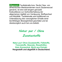 TEUFELSKRALLE Wurzel 120 Kapseln Devils Claw Afrikanische Klette. 100% NATUR pur [OHNE ZUSATZSTOFFE]