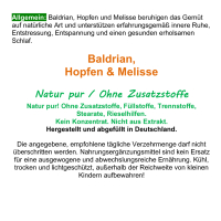 SCHLAF GUT 120 Gute NACHT Kapseln 100% NATUR pur - BALDRIAN + HOPFEN + MELISSE - Nerven beruhigen - entspannen - gesund schlafen [ohne ZUSATZSTOFFE]