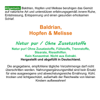 SCHLAF GUT 360 Gute NACHT Kapseln 100% NATUR pur - BALDRIAN + HOPFEN + MELISSE - Nerven beruhigen - entspannen - gesund schlafen [ohne ZUSATZSTOFFE]