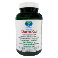 DarmKur Flohsamenschalen Bentonit & Präbiotika 180 Pulver Kapseln
